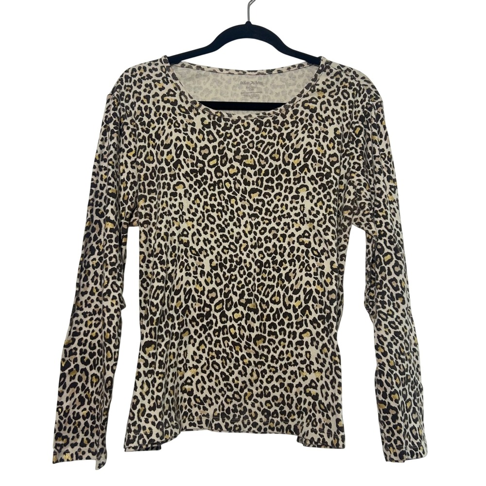 White Stag Womens Leopard Print Long Sleeve Top Shirt Top Size XXL‎
